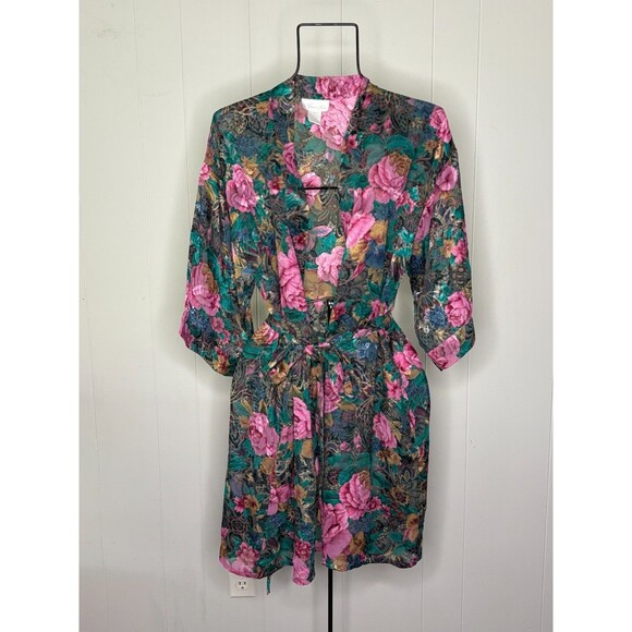 Vintage Inner Most Shorts Cami Tank Pajamas Robe Set PJs‎ Floral Lingerie Size M - Picture 14 of 16